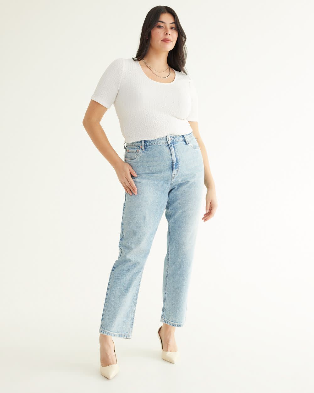 Jean à jambe fuselée et taille haute Le Mom Jeans Régulier Reitmans