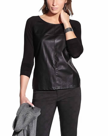 women faux leather shirts