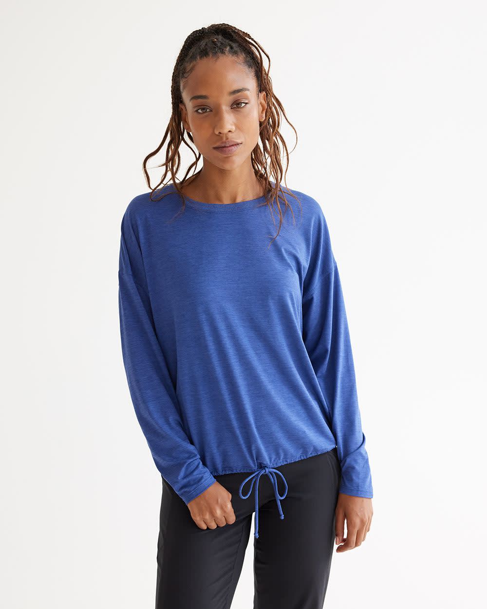 Long Sleeve Crew Neck Tee With Drawcord Dry Lux Hyba Regular Reitmans