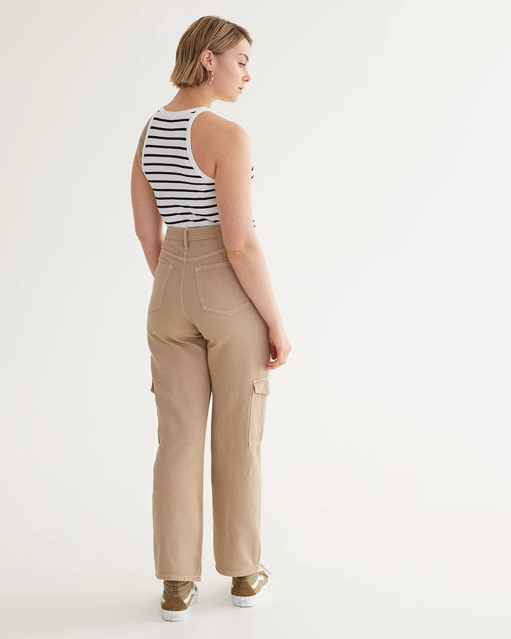 Pantalon cargo à jambe droite et taille haute Reitmans