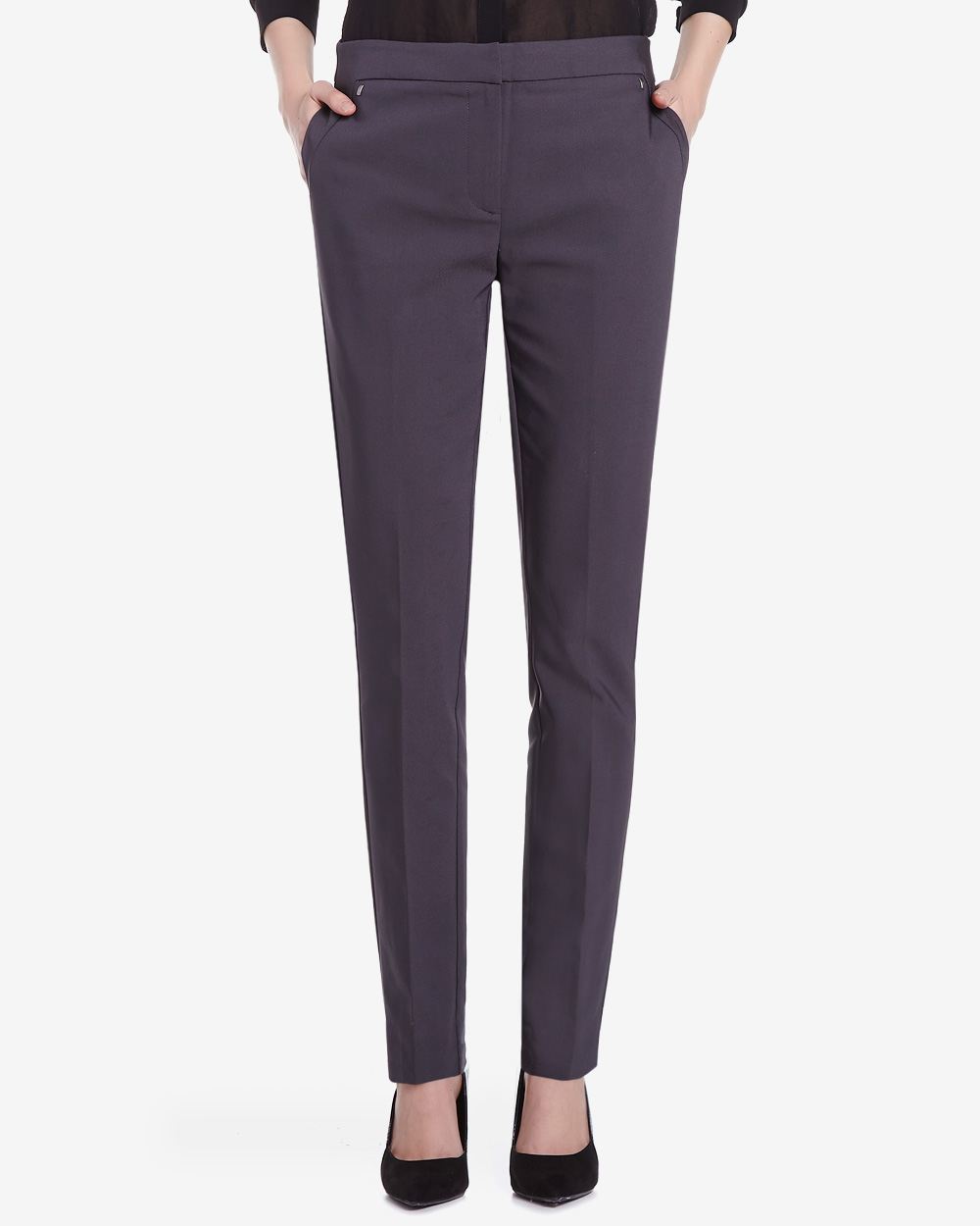 high waisted straight leg dress pants